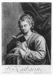 Santa Catalina, grabado por John Smith (c.1652-1742)
